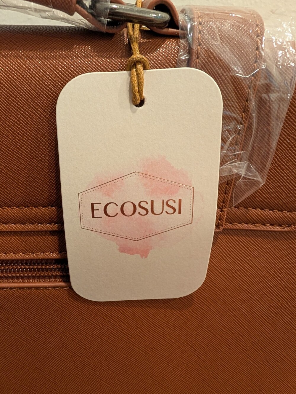 Vegan Leather Briefcase Crossbody Bag - Picture 5 of 8